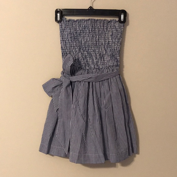 🌺Strapless Gingham Hollister Dress with Bow - Picture 1 of 6
